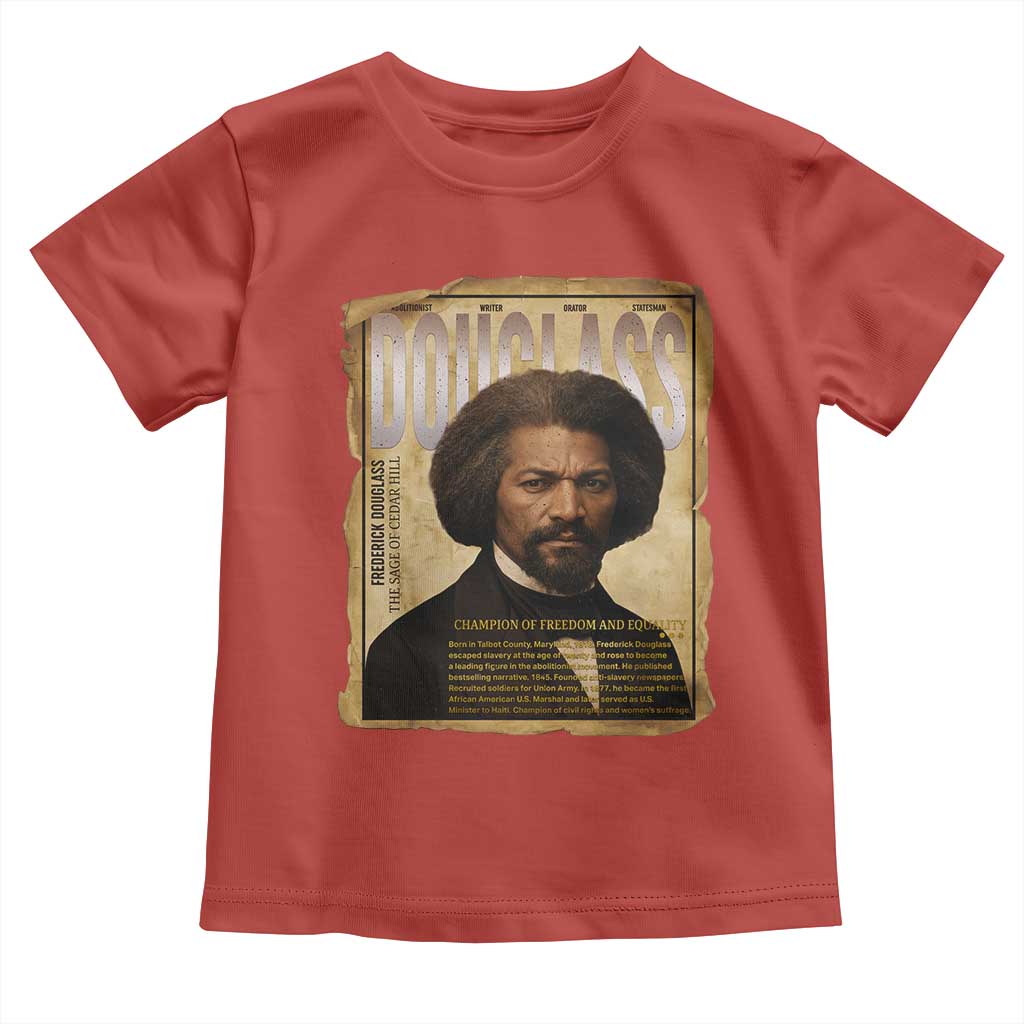 Frederick Douglass Historical Newspaper Toddler T Shirt The Sage Of Cedar Hill TS12 Red Print Your Wear