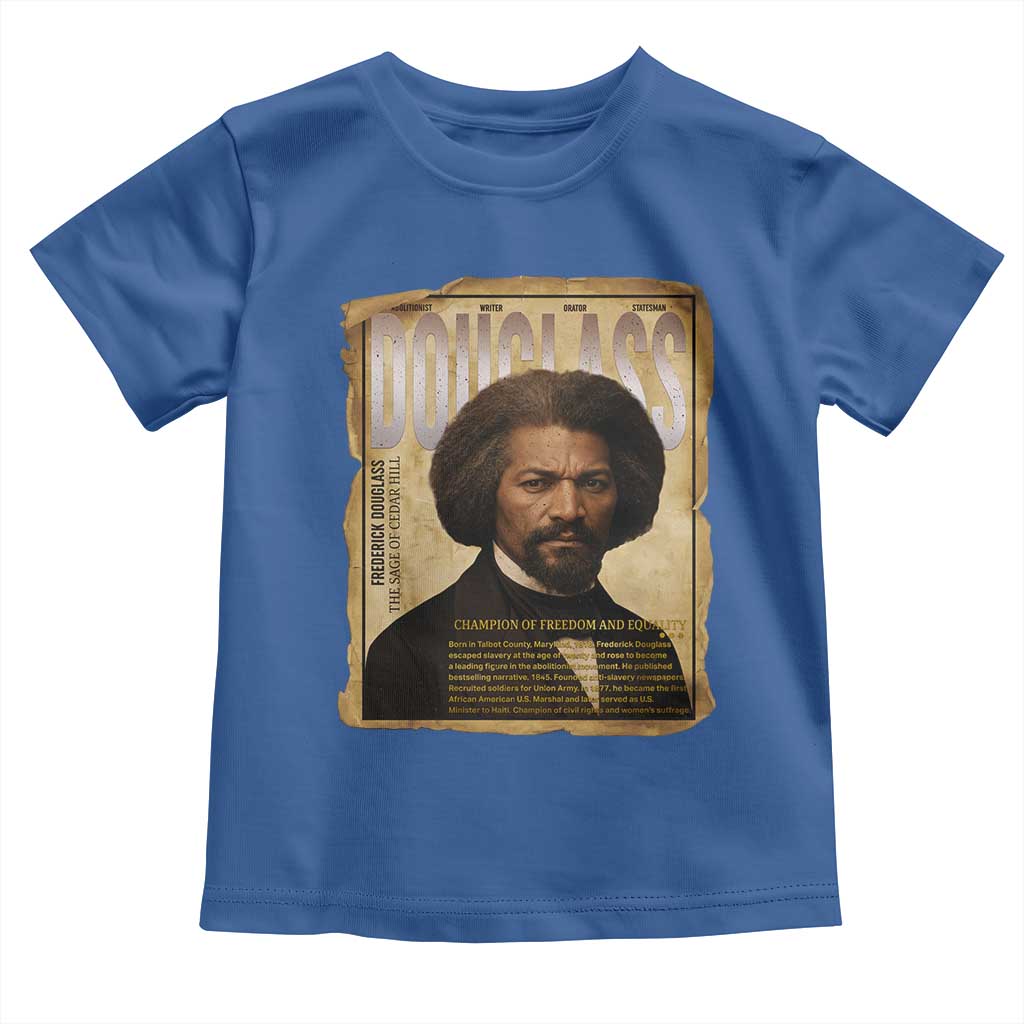 Frederick Douglass Historical Newspaper Toddler T Shirt The Sage Of Cedar Hill TS12 Royal Blue Print Your Wear