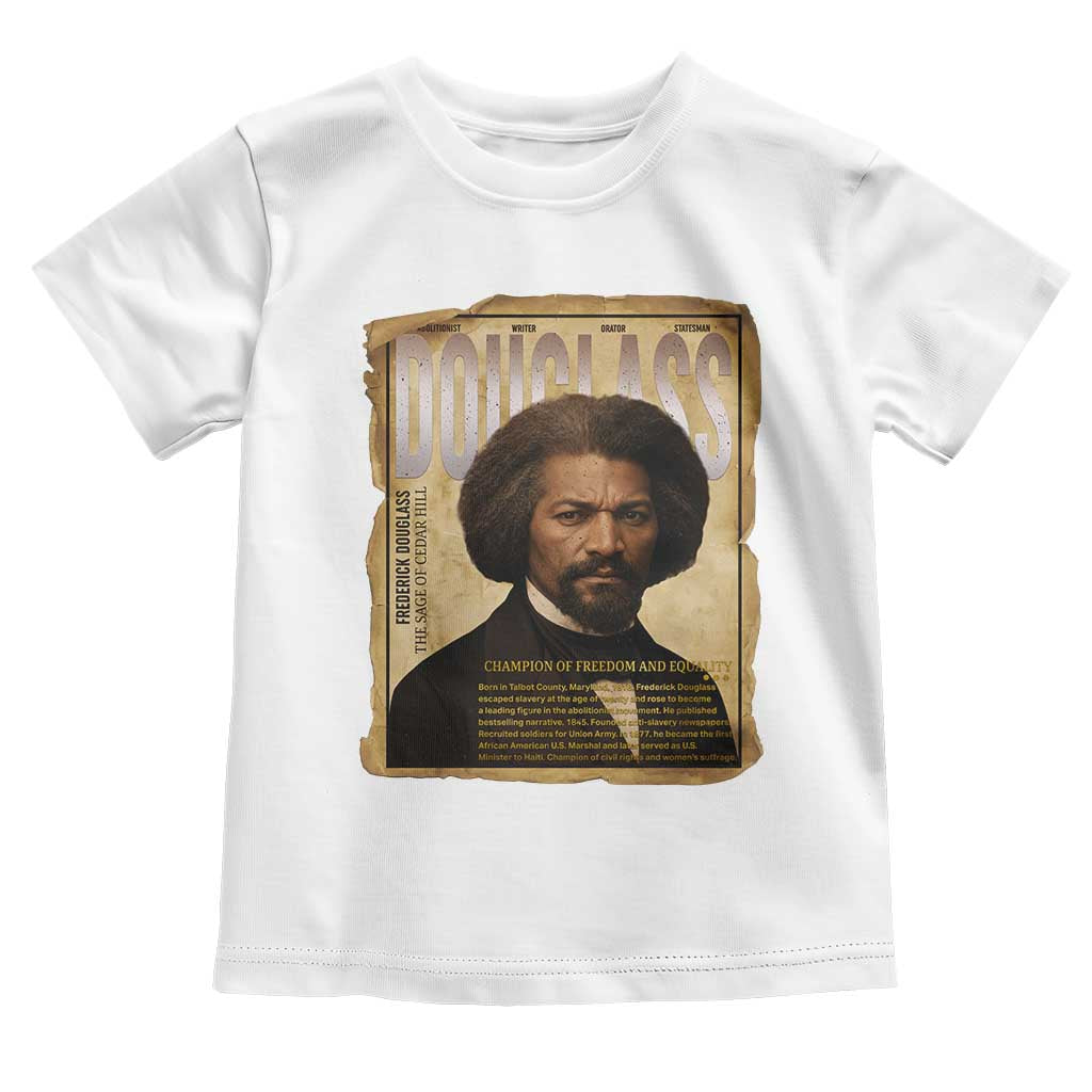 Frederick Douglass Historical Newspaper Toddler T Shirt The Sage Of Cedar Hill TS12 White Print Your Wear