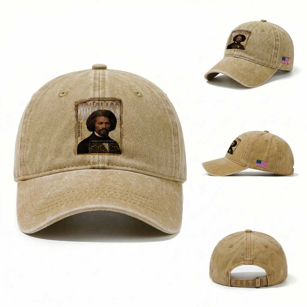 Frederick Douglass Historical Newspaper Washed Cotton Baseball Cap The Sage Of Cedar Hill TS12 Washed Cap Universal Fit Khaki Print Your Wear