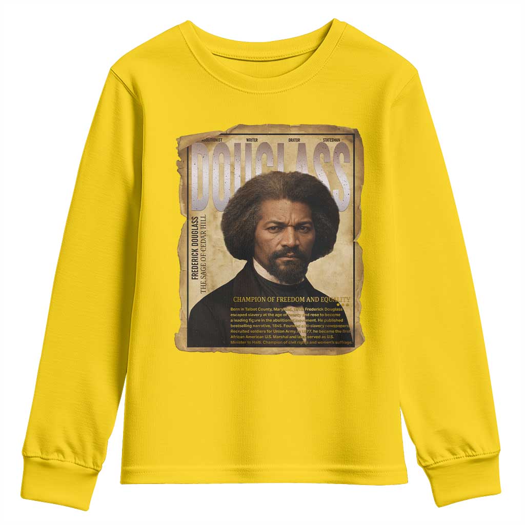 Frederick Douglass Historical Newspaper Youth Sweatshirt The Sage Of Cedar Hill TS12 Daisy Print Your Wear