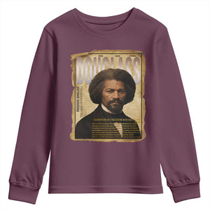 Frederick Douglass Historical Newspaper Youth Sweatshirt The Sage Of Cedar Hill TS12 Maroon Print Your Wear