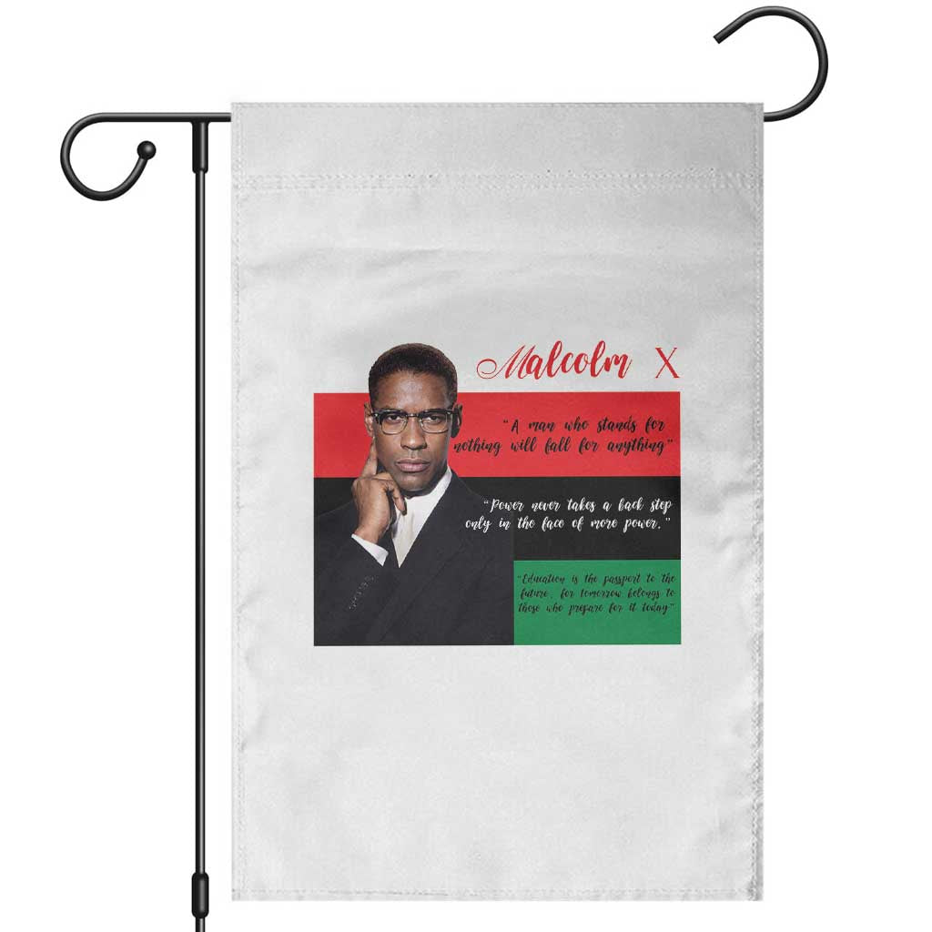 Motivational Malcolm X Quote Garden Flag Black History Month Gift TS12 White Print Your Wear