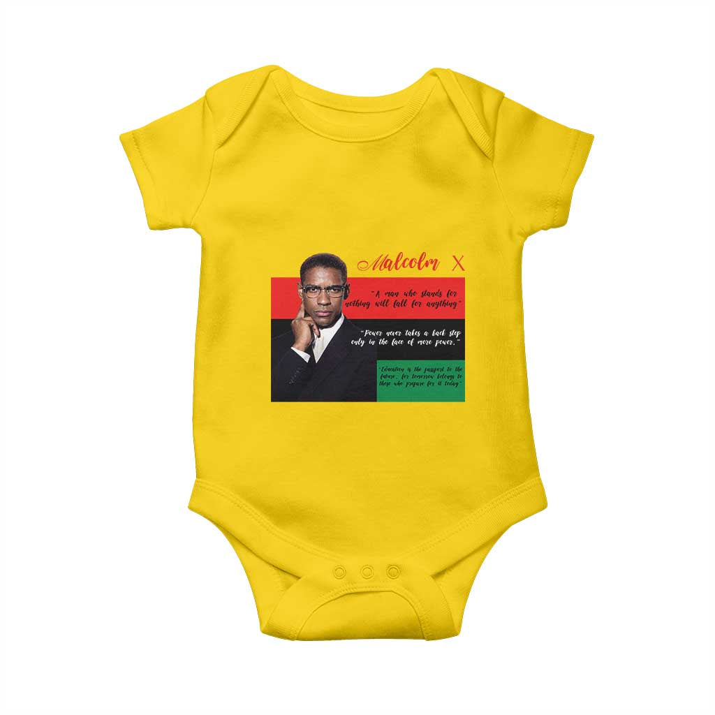 Motivational Malcolm X Quote Baby Onesie Black History Month Gift TS12 Daisy Print Your Wear