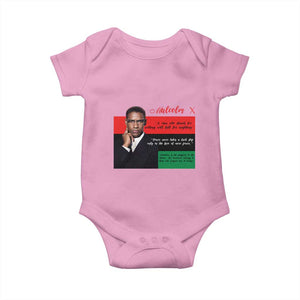 Motivational Malcolm X Quote Baby Onesie Black History Month Gift TS12 Light Pink Print Your Wear