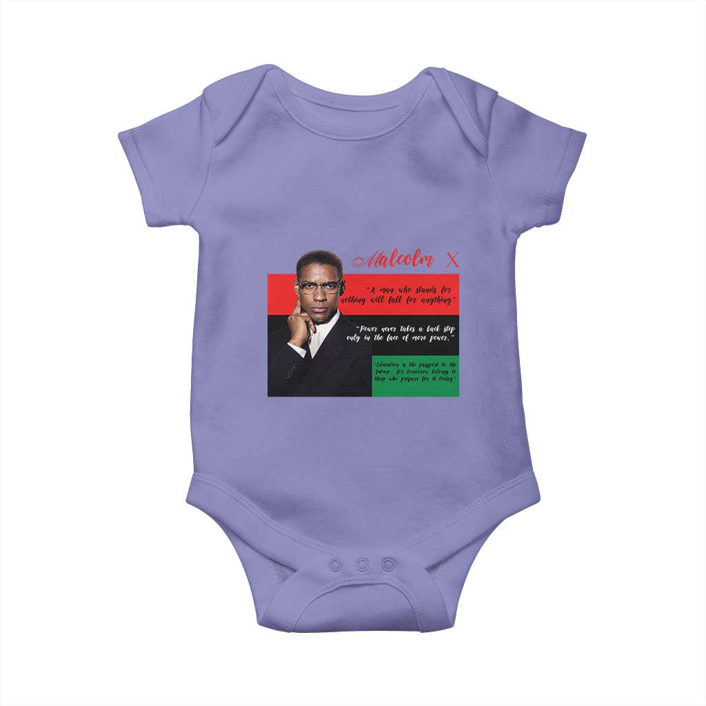 Motivational Malcolm X Quote Baby Onesie Black History Month Gift TS12 Violet Print Your Wear