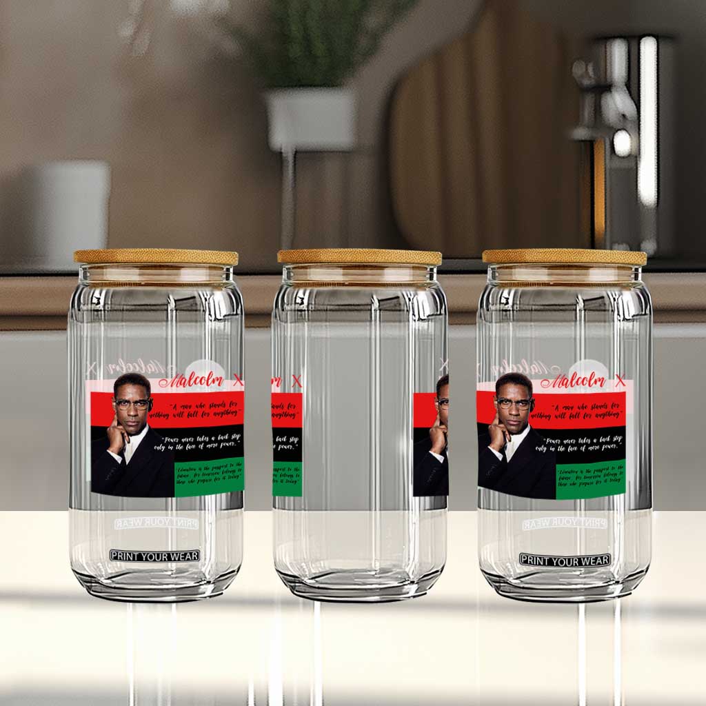 Motivational Malcolm X Quote Glass Can Black History Month Gift TS12 Print Your Wear