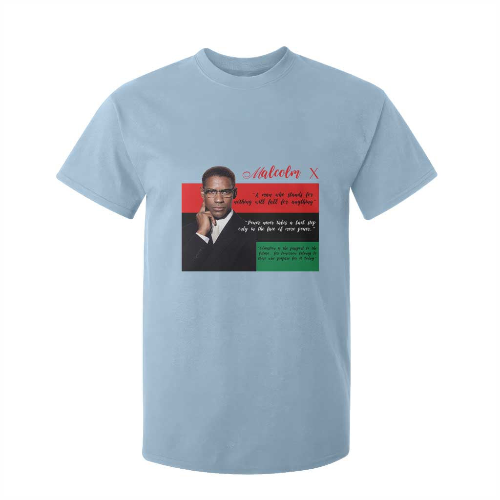 Motivational Malcolm X Quote T Shirt For Kid Black History Month Gift TS12 Light Blue Print Your Wear
