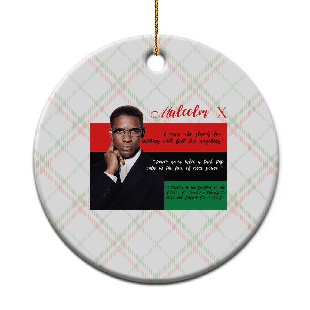 Motivational Malcolm X Quote Ceramic Ornament Black History Month Gift TS12 1pc Christmas Plaid Print Your Wear