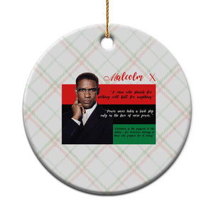 Motivational Malcolm X Quote Ceramic Ornament Black History Month Gift TS12 1pc Christmas Plaid Print Your Wear