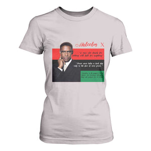 Motivational Malcolm X Quote T Shirt For Women Black History Month Gift TS12 Ice Gray Print Your Wear