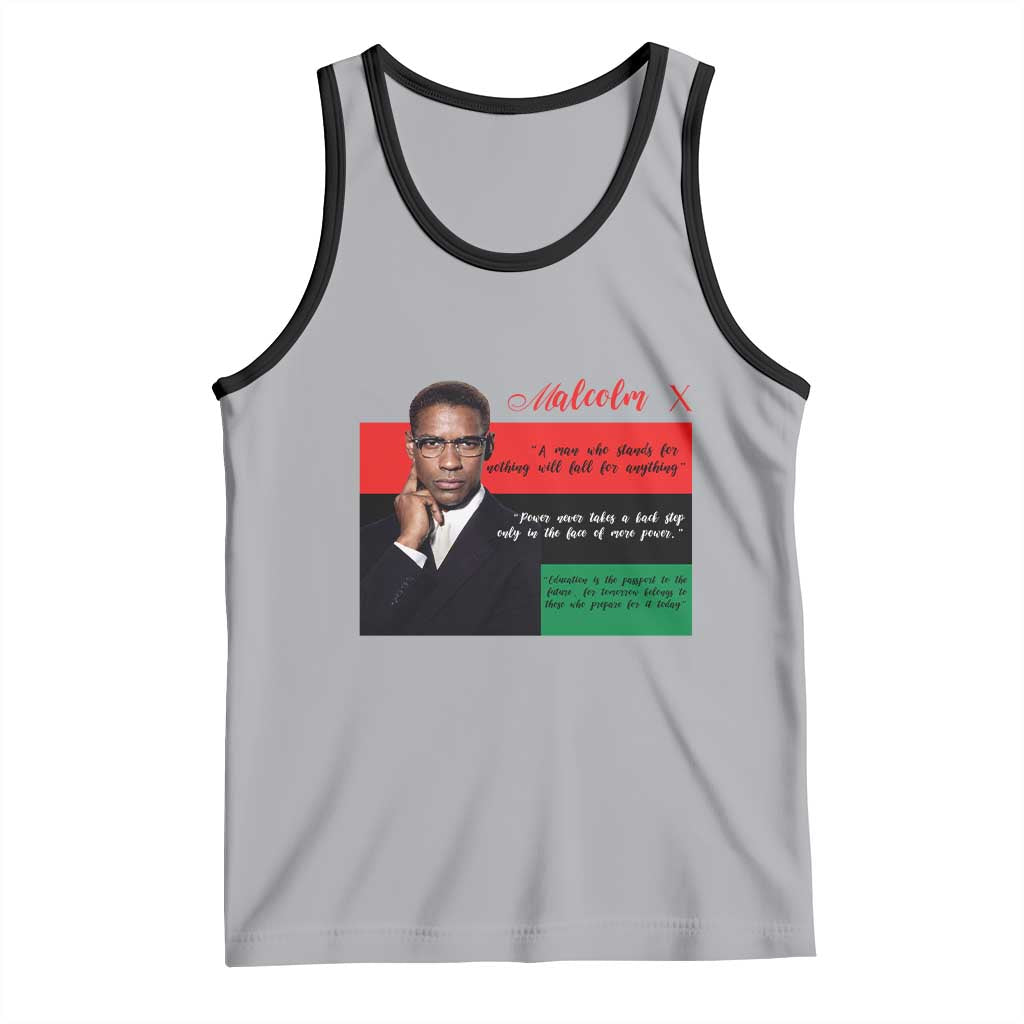 Motivational Malcolm X Quote Tank Top Black History Month Gift TS12 Athletic Heather Black Print Your Wear