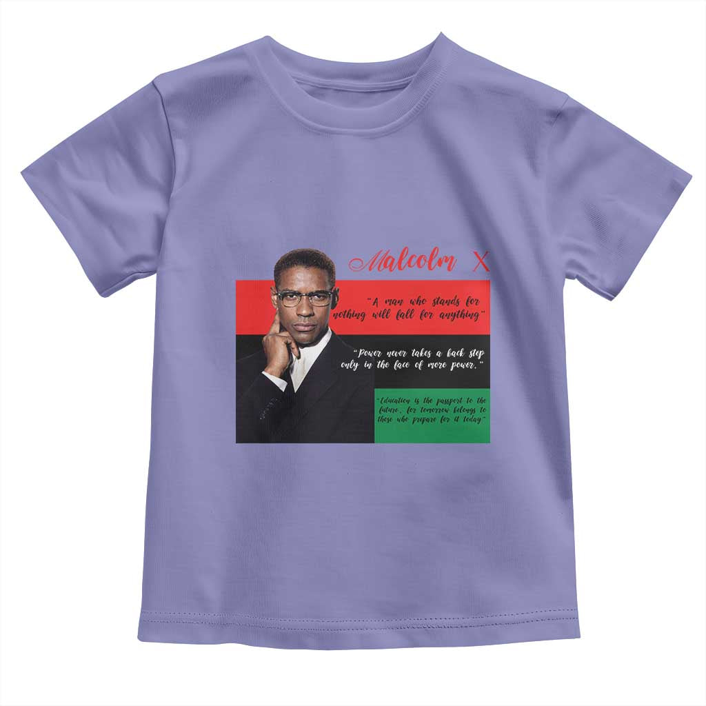 Motivational Malcolm X Quote Toddler T Shirt Black History Month Gift TS12 Violet Print Your Wear