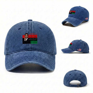 Motivational Malcolm X Quote Washed Cotton Baseball Cap Black History Month Gift TS12 Washed Cap Universal Fit Royal Blue Print Your Wear