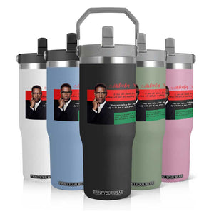 Motivational Malcolm X Quote Flip Straw Tumbler Black History Month Gift TS12 Print Your Wear