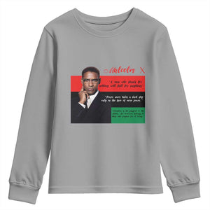 Motivational Malcolm X Quote Youth Sweatshirt Black History Month Gift TS12 Sport Gray Print Your Wear