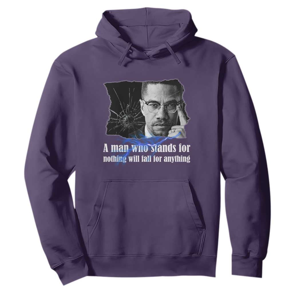 Malcolm X Quote Hoodie A Man Who Stands For Nothing Will Fall TS12 Purple Print Your Wear
