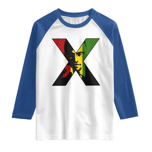 Malcolm X Raglan Shirt African American Heritage Gift TS12 White Royal Print Your Wear
