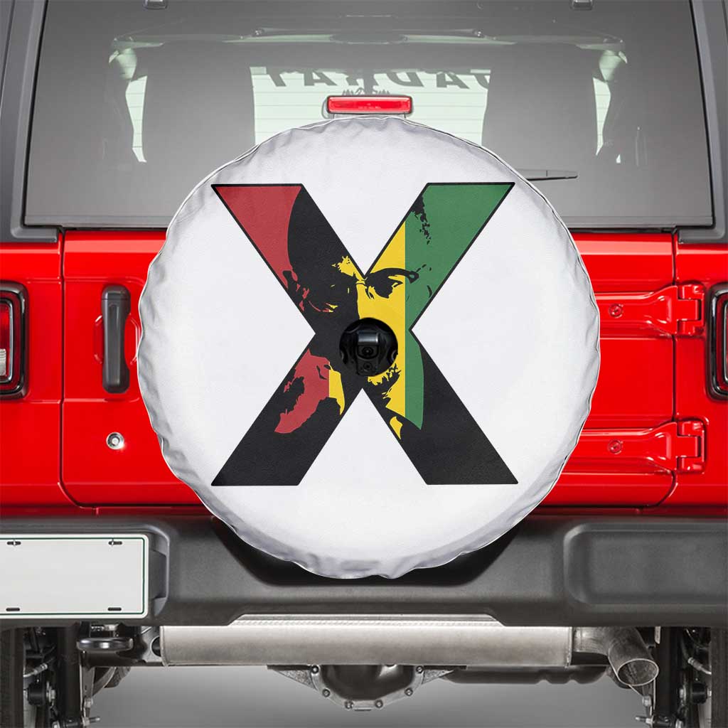 Malcolm X Spare Tire Cover African American Heritage Gift TS12 White Print Your Wear