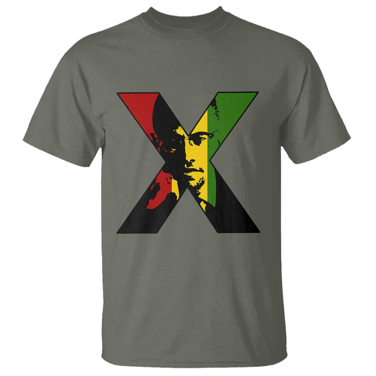 Malcolm X T Shirt African American Heritage Gift TS12 Military Green Print Your Wear