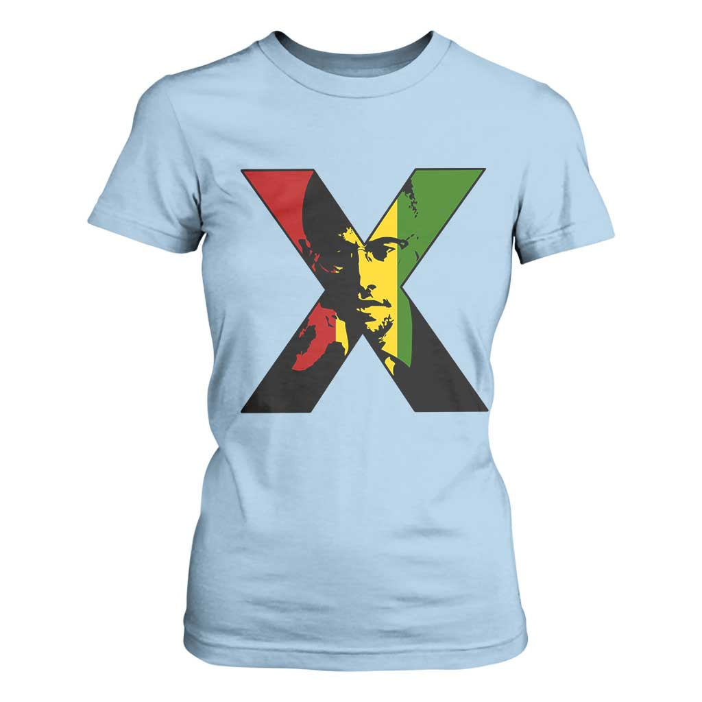 Malcolm X T Shirt For Women African American Heritage Gift TS12 Light Blue Print Your Wear