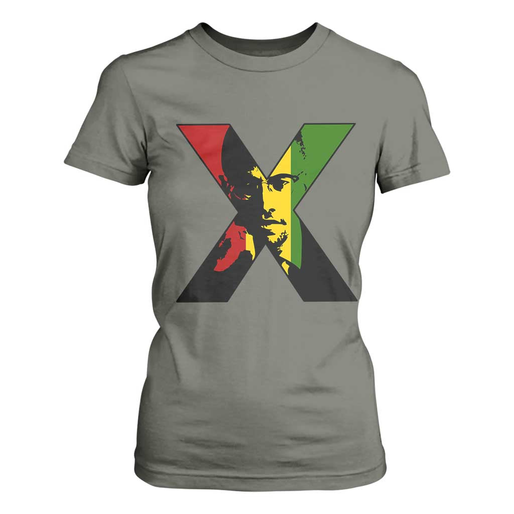 Malcolm X T Shirt For Women African American Heritage Gift TS12 Military Green Print Your Wear