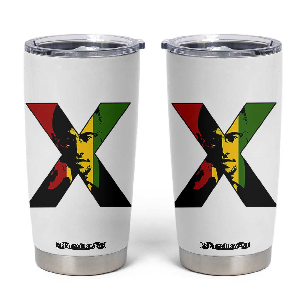 Malcolm X Tumbler Cup African American Heritage Gift TS12 White Print Your Wear