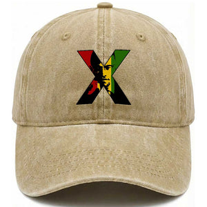 Malcolm X Washed Cotton Baseball Cap African American Heritage Gift TS12 Print Your Wear