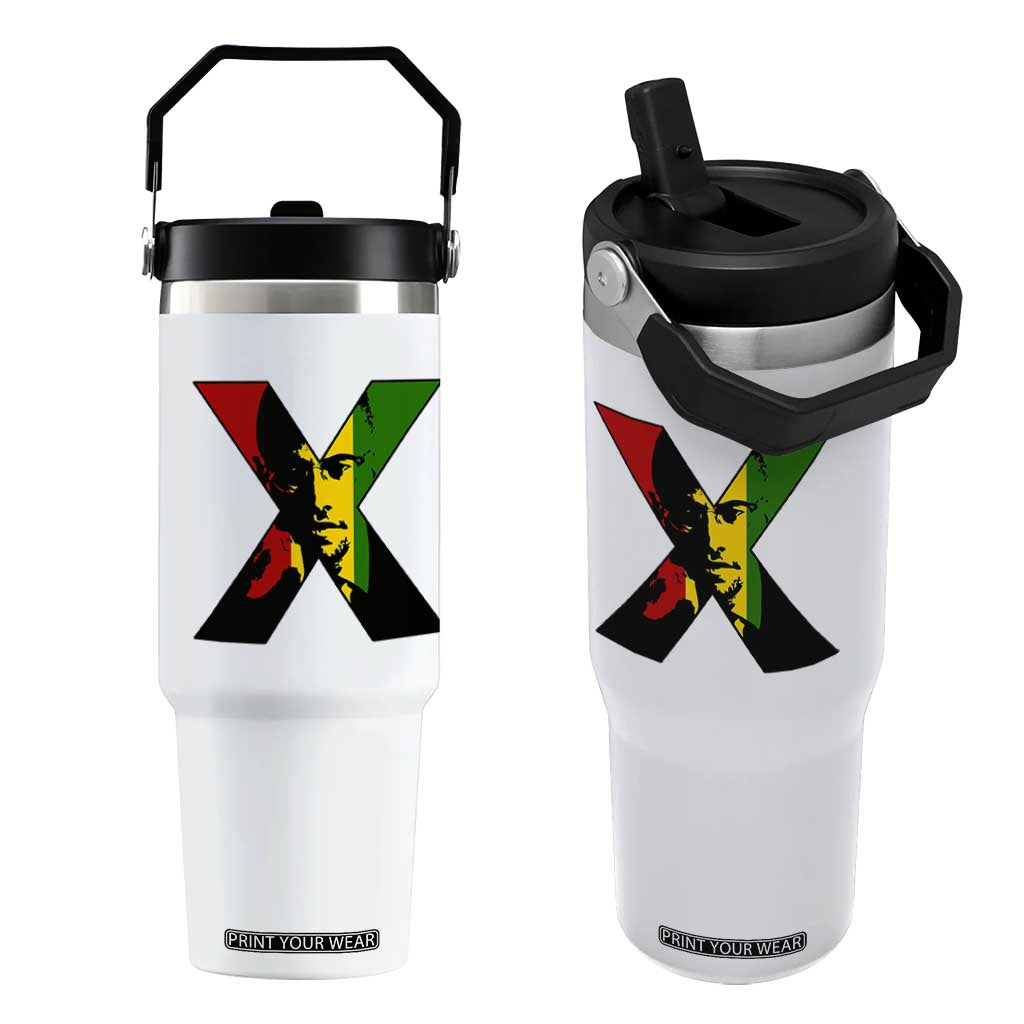 Malcolm X Flip Straw Tumbler African American Heritage Gift TS12 One Size: 30 oz White Print Your Wear