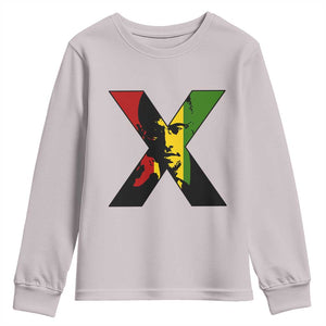 Malcolm X Youth Sweatshirt African American Heritage Gift TS12 Ice Gray Print Your Wear