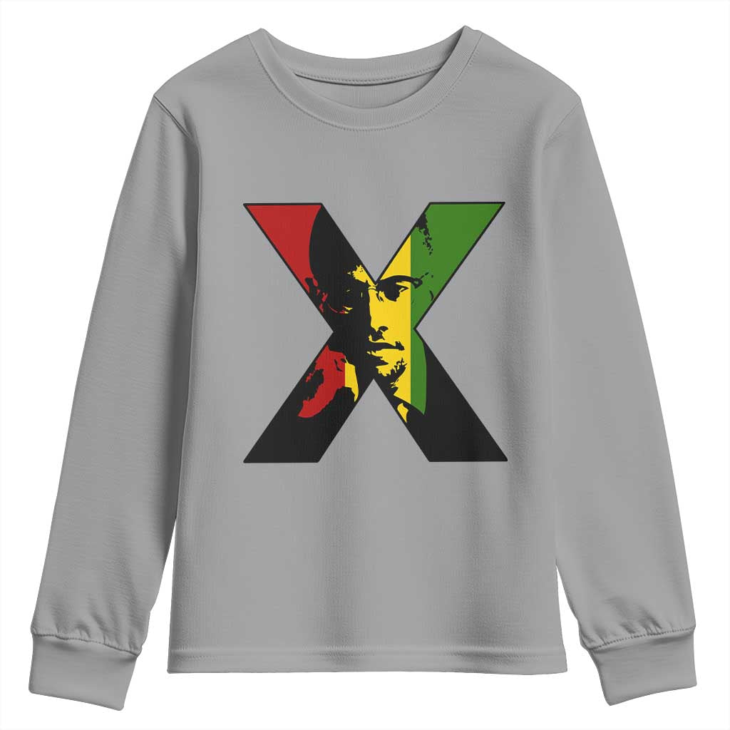 Malcolm X Youth Sweatshirt African American Heritage Gift TS12 Sport Gray Print Your Wear