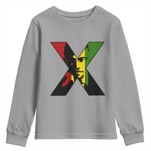 Malcolm X Youth Sweatshirt African American Heritage Gift TS12 Sport Gray Print Your Wear