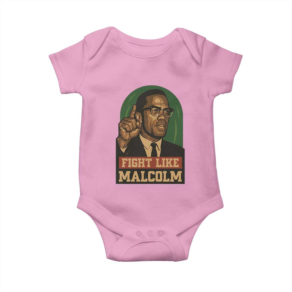 Fight Like Malcolm X Baby Onesie Black History Month Inspirational Gift TS12 Light Pink Print Your Wear