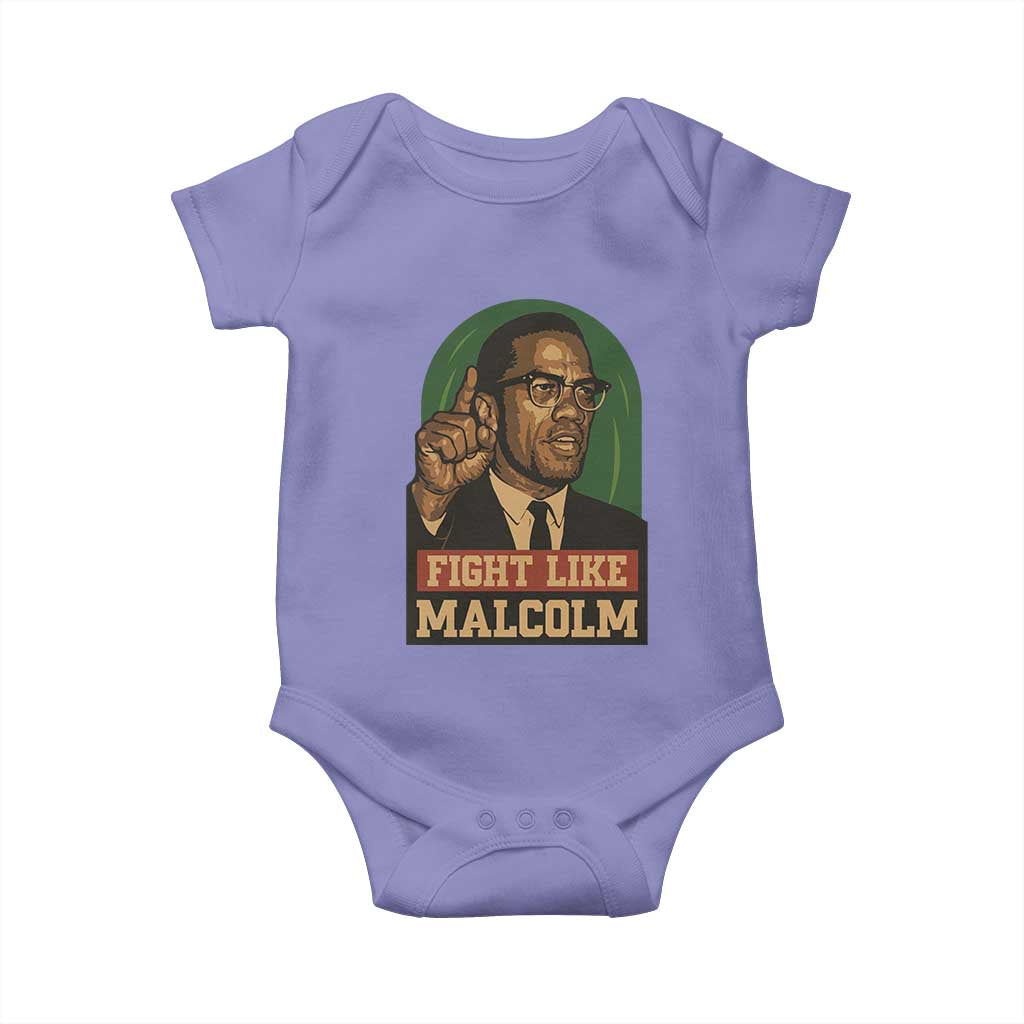 Fight Like Malcolm X Baby Onesie Black History Month Inspirational Gift TS12 Violet Print Your Wear