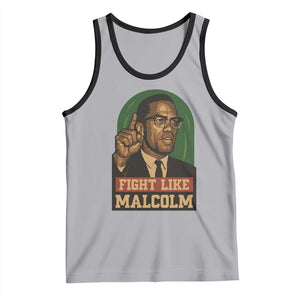Fight Like Malcolm X Tank Top Black History Month Inspirational Gift TS12 Athletic Heather Black Print Your Wear