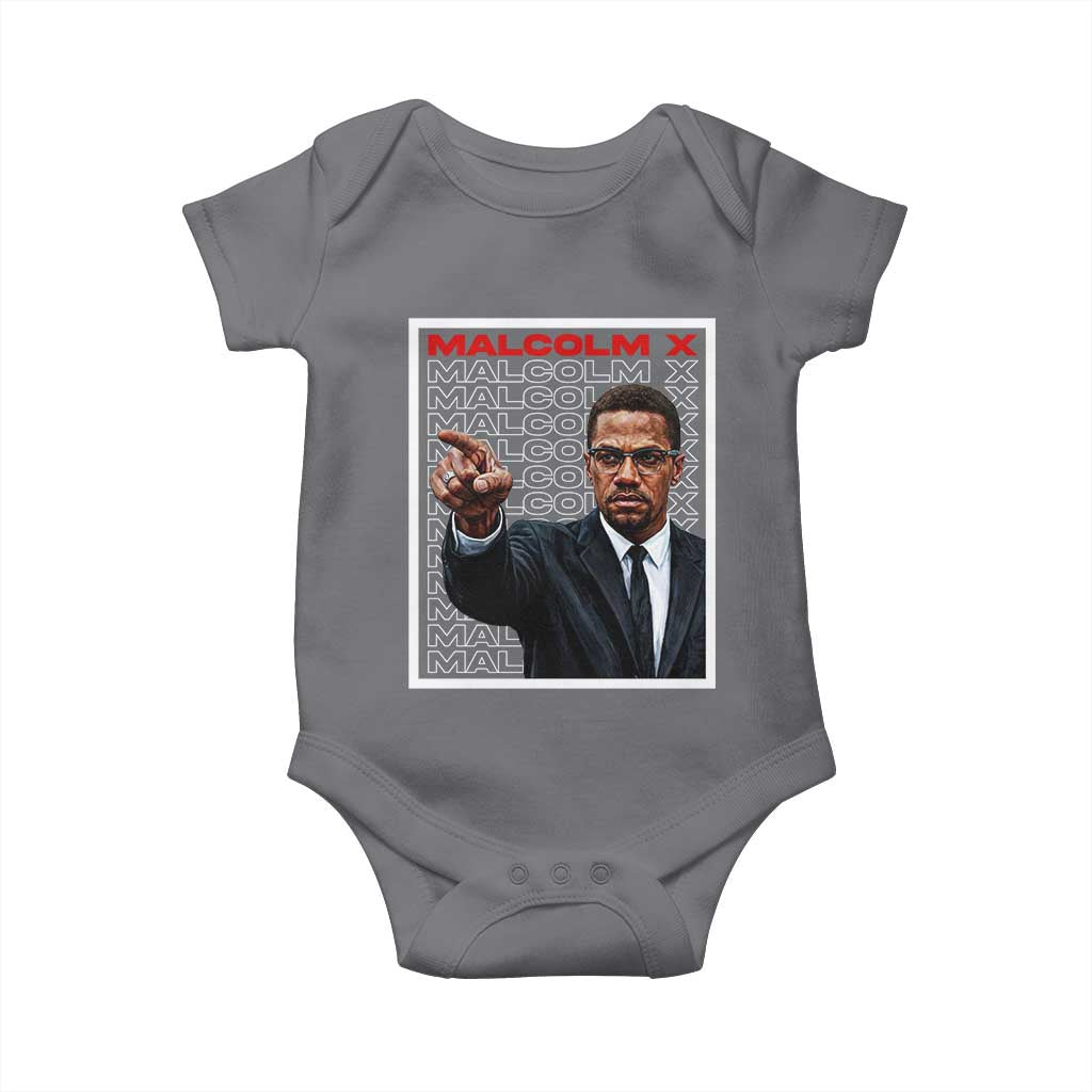 Malcolm X Legend Baby Onesie African American Activist Legacy TS12 Charcoal Print Your Wear