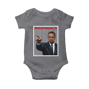 Malcolm X Legend Baby Onesie African American Activist Legacy TS12 Charcoal Print Your Wear