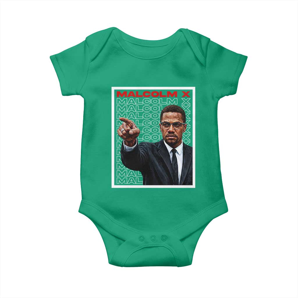 Malcolm X Legend Baby Onesie African American Activist Legacy TS12 Irish Green Print Your Wear