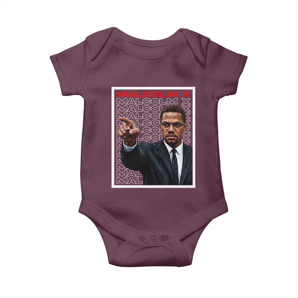 Malcolm X Legend Baby Onesie African American Activist Legacy TS12 Maroon Print Your Wear