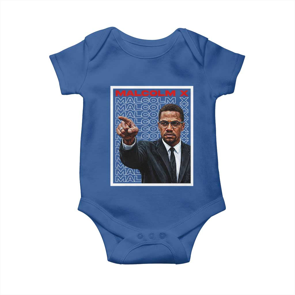 Malcolm X Legend Baby Onesie African American Activist Legacy TS12 Royal Blue Print Your Wear