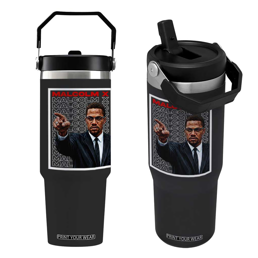 Malcolm X Legend Flip Straw Tumbler African American Activist Legacy TS12 One Size: 30 oz Black Print Your Wear