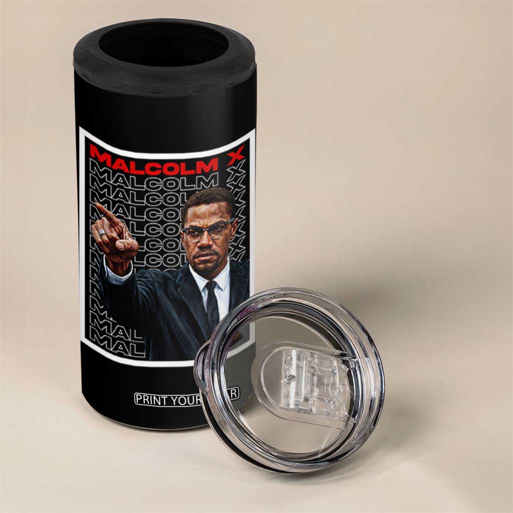 Malcolm X Legend 4 in 1 Can Cooler Tumbler African American Activist Legacy TS12 Print Your Wear