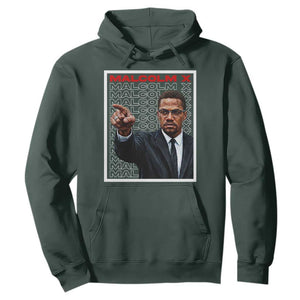Malcolm X Legend Hoodie African American Activist Legacy TS12 Dark Forest Green Print Your Wear
