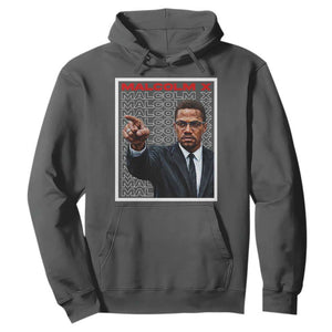 Malcolm X Legend Hoodie African American Activist Legacy TS12 Dark Heather Print Your Wear