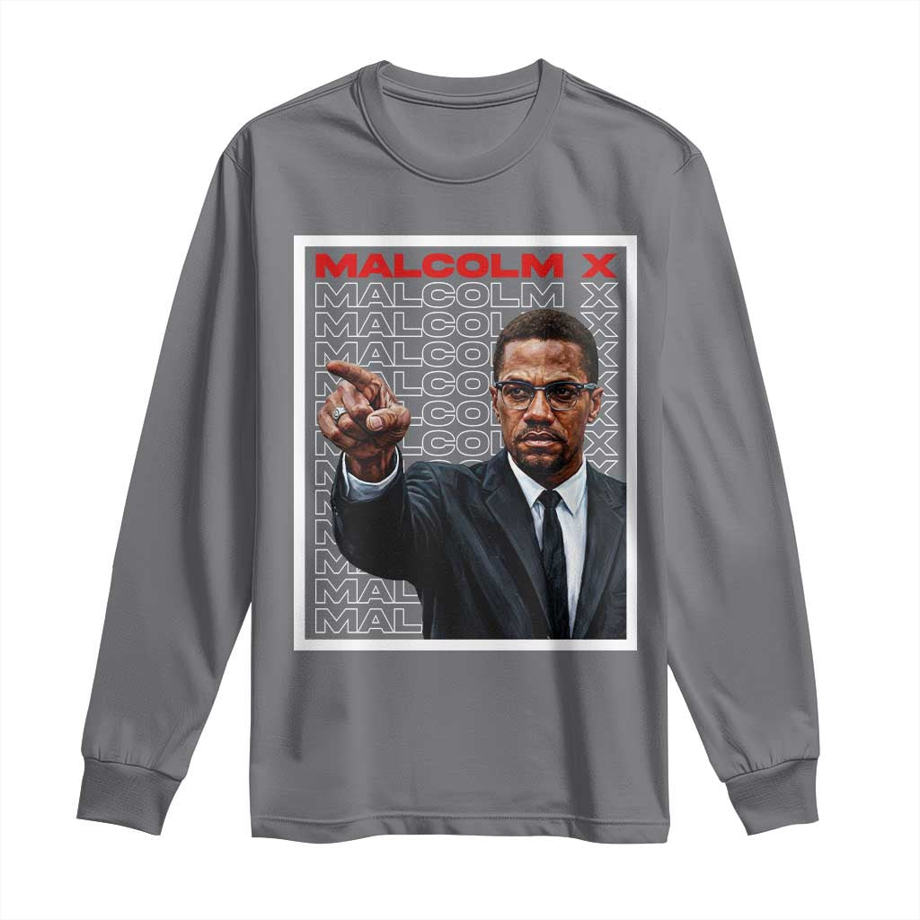 Malcolm X Legend Long Sleeve Shirt African American Activist Legacy TS12 Charcoal Print Your Wear