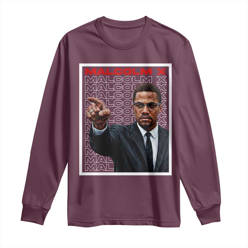 Malcolm X Legend Long Sleeve Shirt African American Activist Legacy TS12 Maroon Print Your Wear
