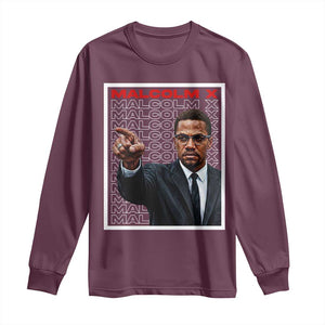 Malcolm X Legend Long Sleeve Shirt African American Activist Legacy TS12 Maroon Print Your Wear