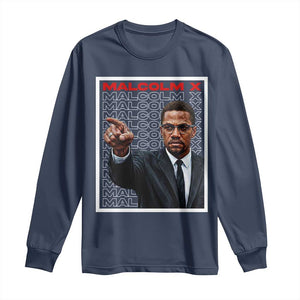 Malcolm X Legend Long Sleeve Shirt African American Activist Legacy TS12 Navy Print Your Wear