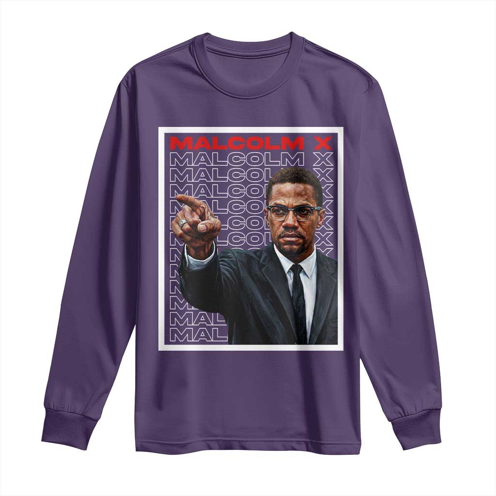 Malcolm X Legend Long Sleeve Shirt African American Activist Legacy TS12 Purple Print Your Wear