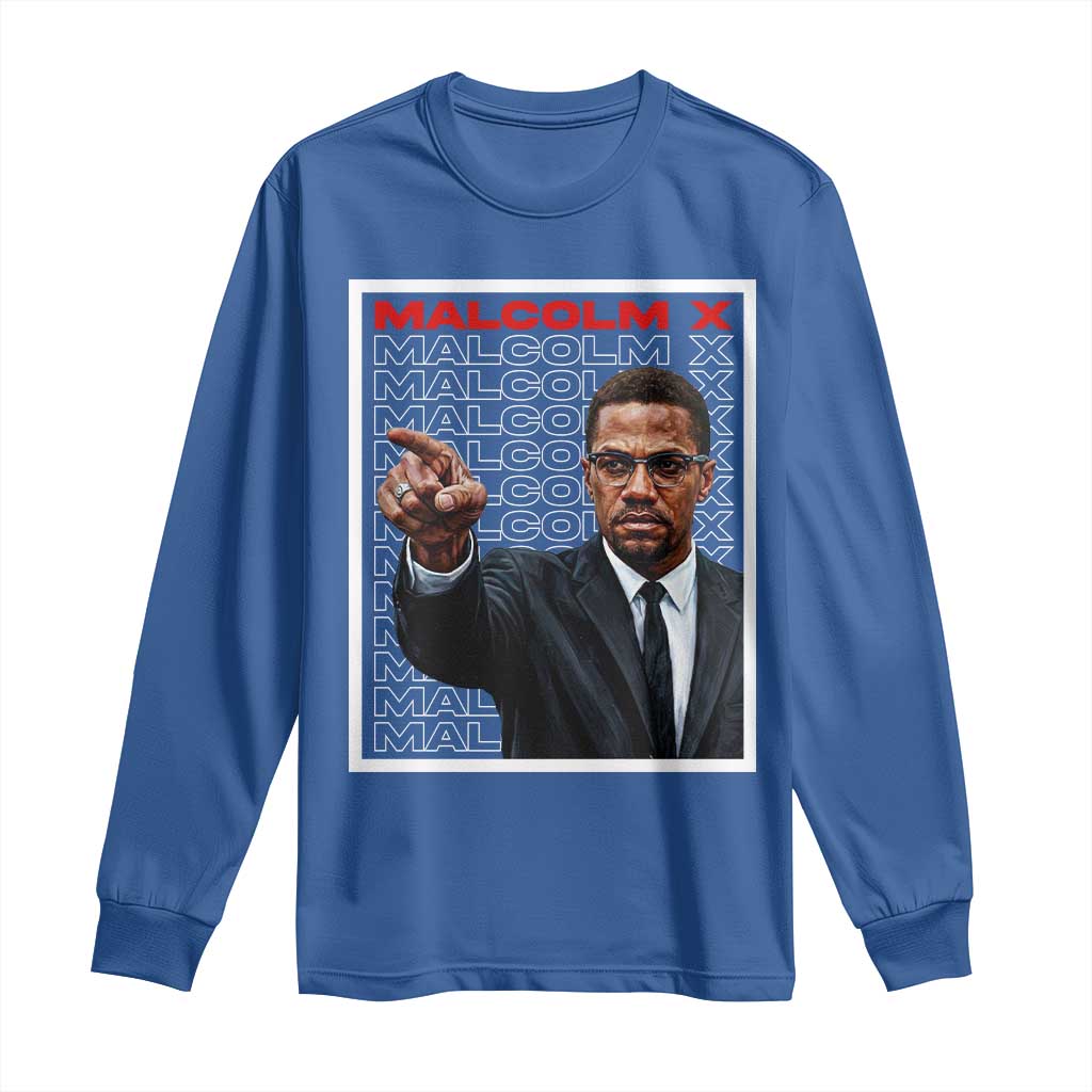 Malcolm X Legend Long Sleeve Shirt African American Activist Legacy TS12 Royal Blue Print Your Wear